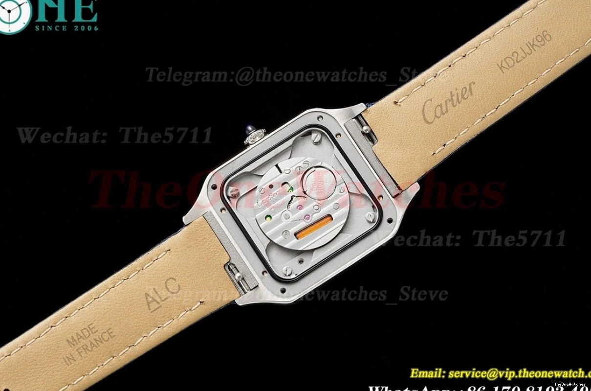 Silver Dumont Santos RG Blue AF Dial Quartz LE 1222